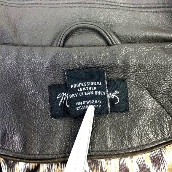 Maggie Barnes Brown Genuine Leather Button Front Long Sleeve Coat Womens Plus 4X - Picture 13 of 15